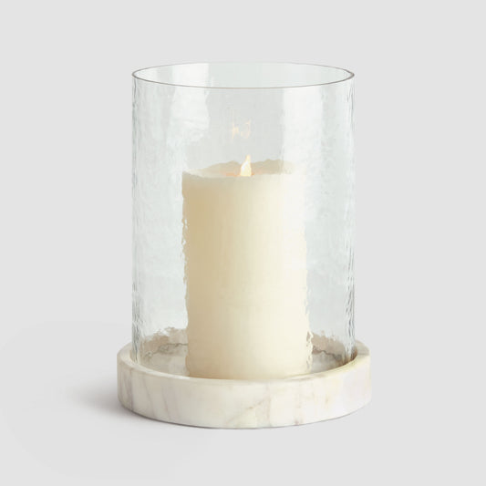 Marble and glass large hurricane - stylish home accent (Image1).