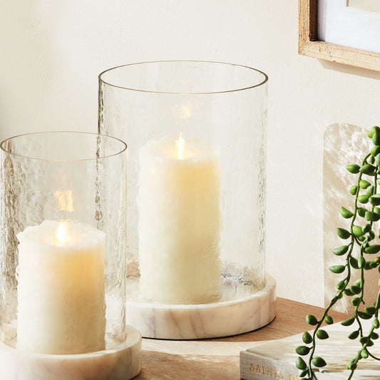 Marble and glass large hurricane - stylish home accent (Image4).