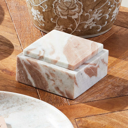 Marble square lidded box - stylish home accent (Image2).
