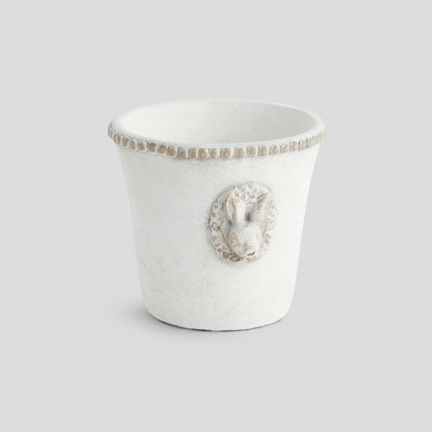 Medium speckled concrete rabbit pot - stylish home accent (Image1).