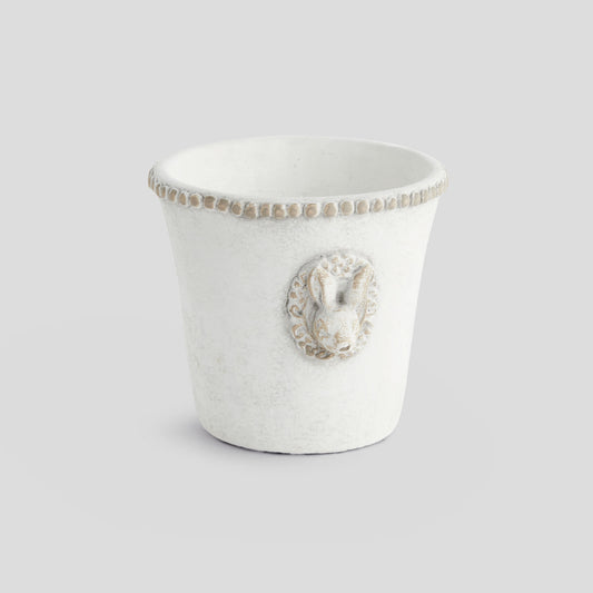 Medium speckled concrete rabbit pot - stylish home accent (Image1).