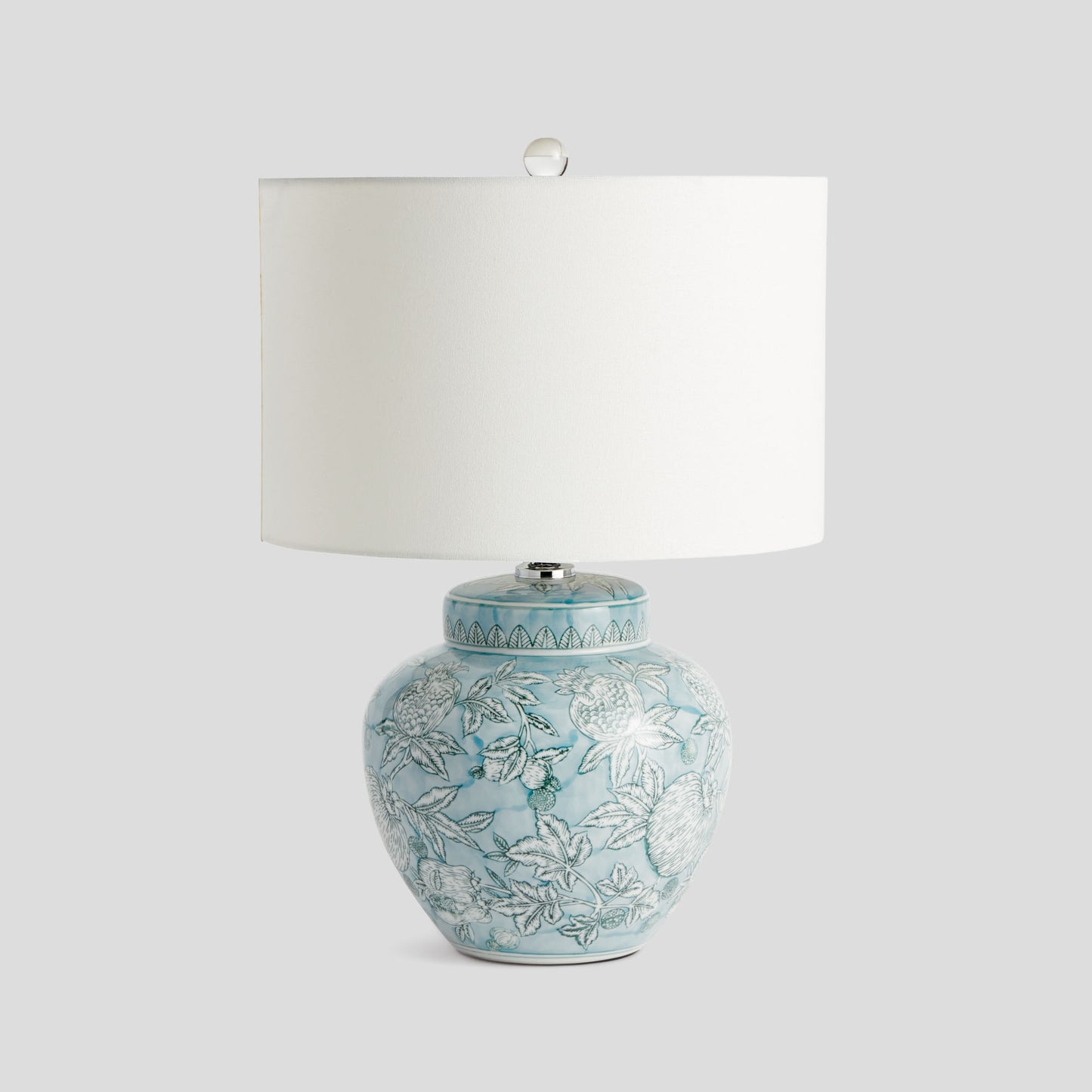 Mini blue chinoiserie hand-painted porcelain lamp - stylish home accent (Image1).