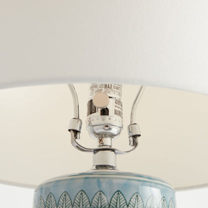 Mini blue chinoiserie hand-painted porcelain lamp - stylish home accent (Image3).