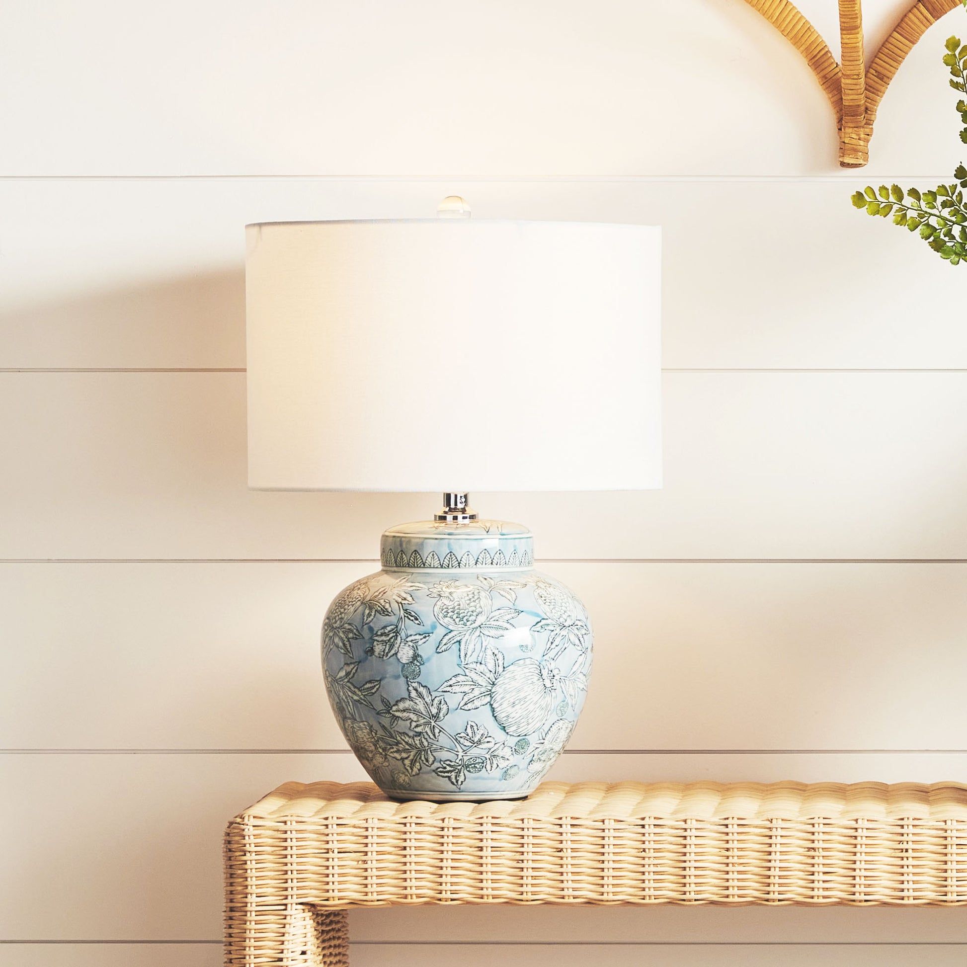 Mini blue chinoiserie hand-painted porcelain lamp - stylish home accent (Image7).