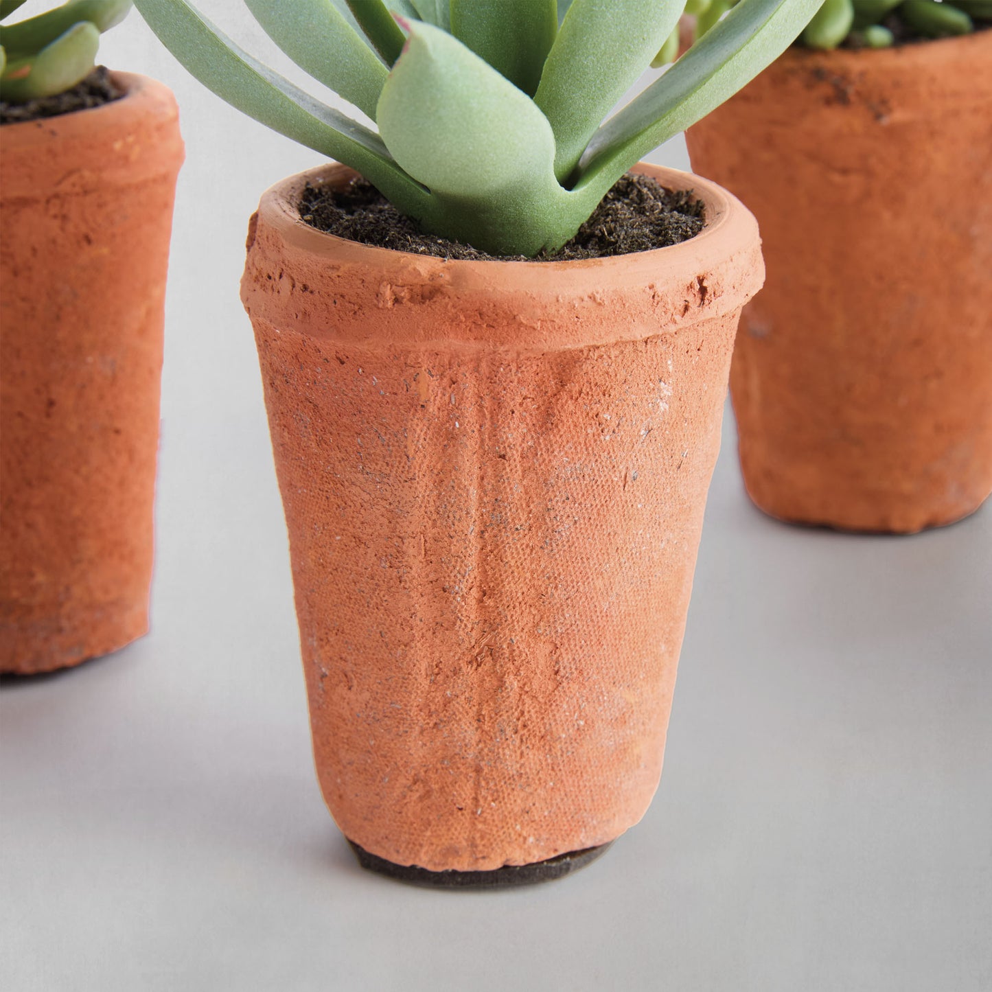 Mini green faux succulent pots (set of 6) - stylish home accent (Image2).