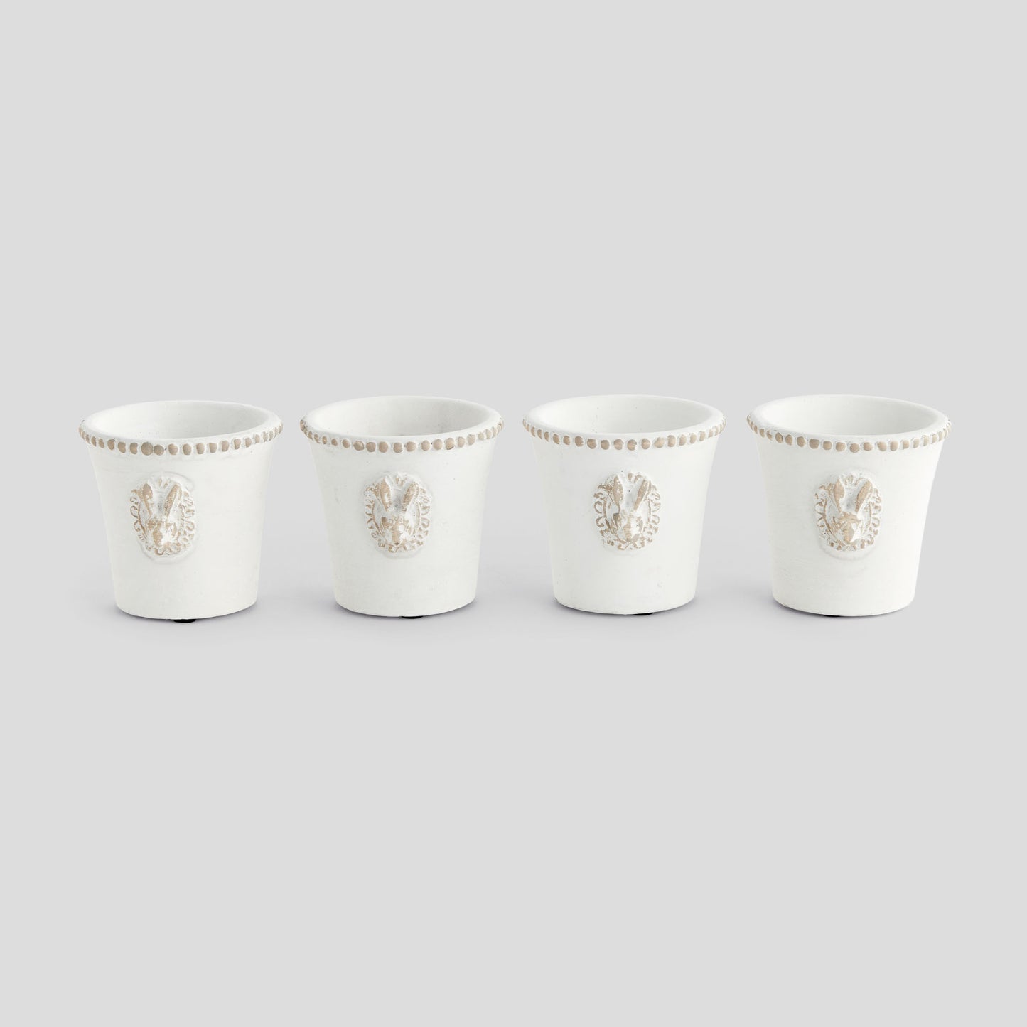 Mini speckled sand concrete rabbit planter (set of 4) - stylish home accent (Image1).