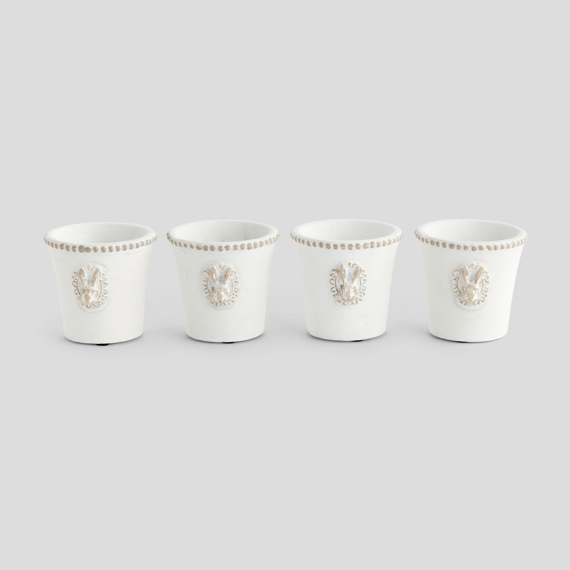 Mini speckled sand concrete rabbit planter (set of 4) - stylish home accent (Image1).