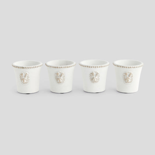 Mini speckled sand concrete rabbit planter (set of 4) - stylish home accent (Image1).