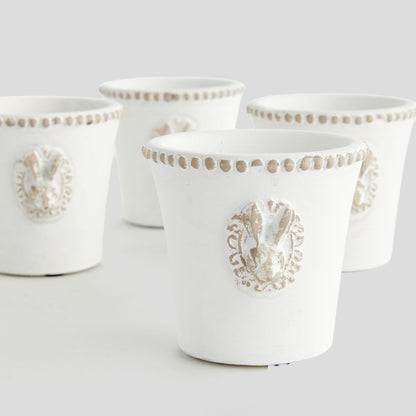 Mini speckled sand concrete rabbit planter (set of 4) - stylish home accent (Image2).