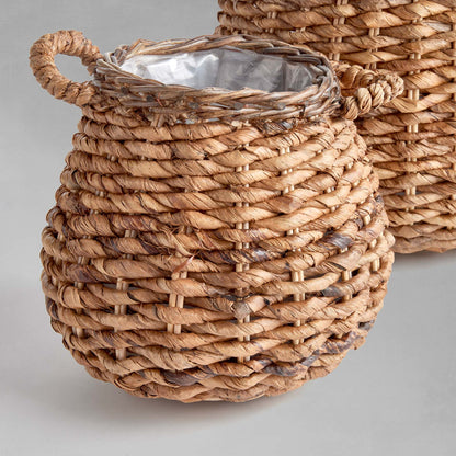 Natural abaca baskets with liners (set of 2) - stylish home accent (Image3).