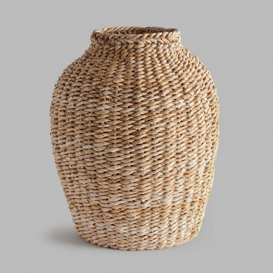 Natural abaca teardrop large vase - stylish home accent (Image1).