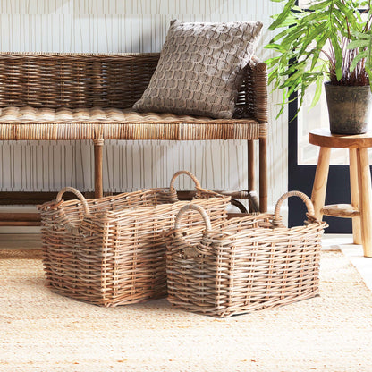Natural gray rattan rectangular baskets (set of 2) - stylish home accent (Image3).