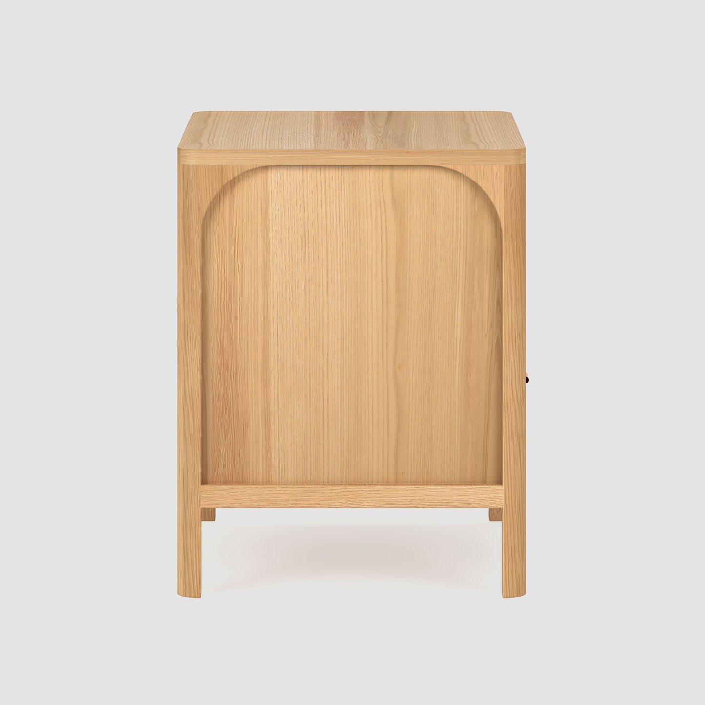 Wooden side table on a white background