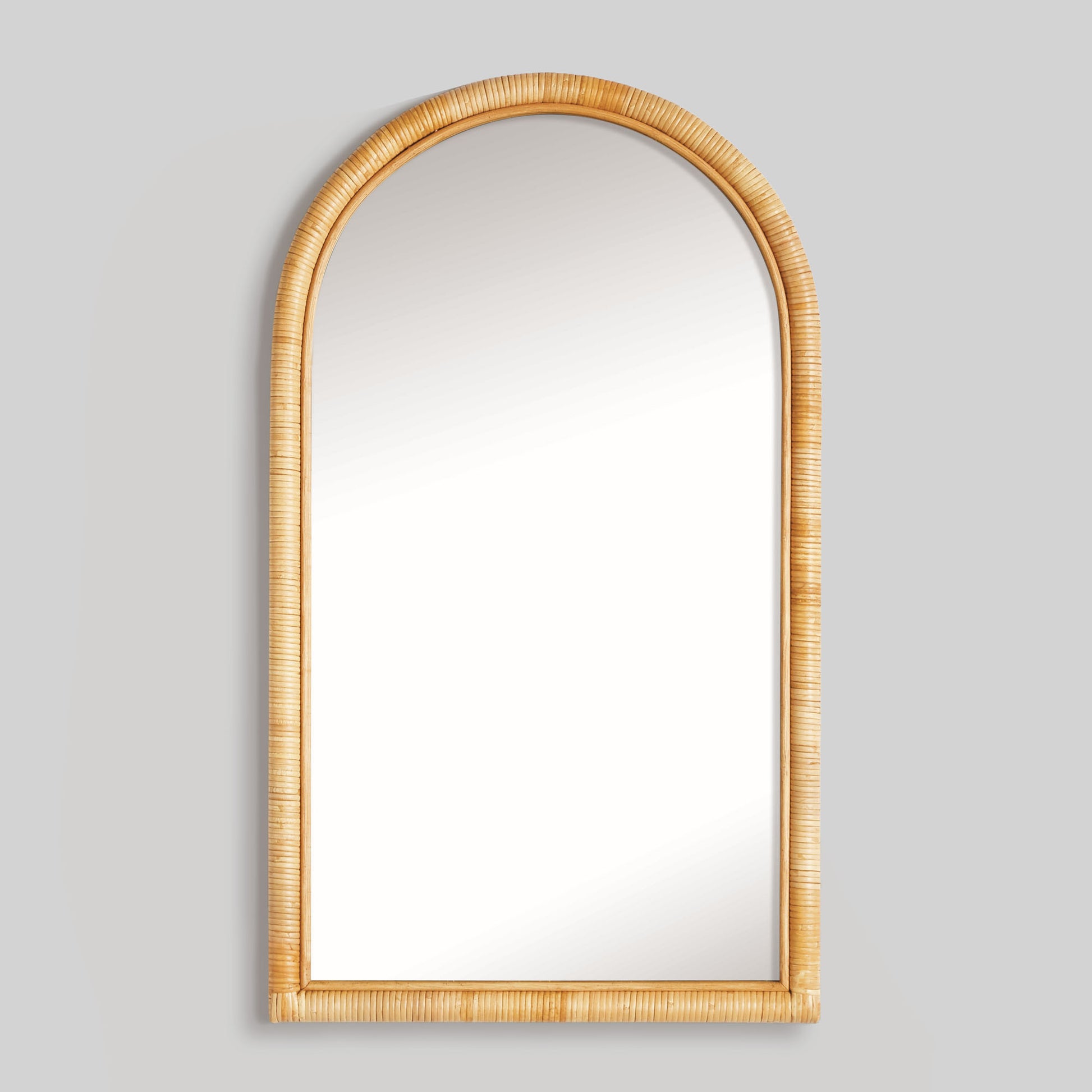 Natural rattan arched console mirror 21.5 inch - stylish home accent (Image1).