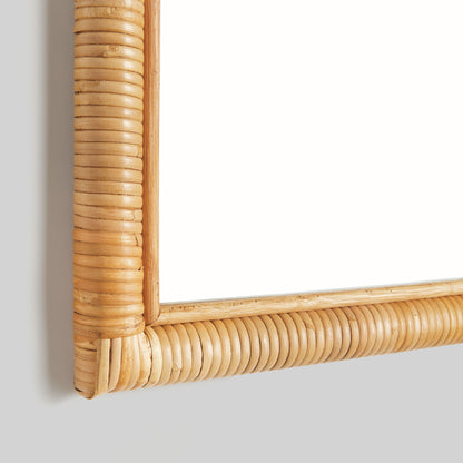 Natural rattan arched console mirror 21.5 inch - stylish home accent (Image2).