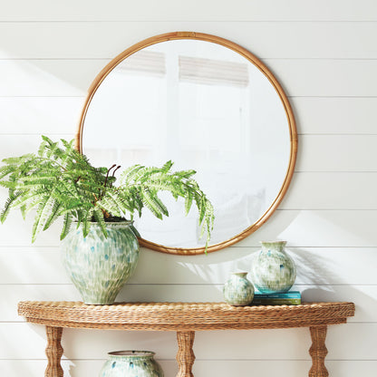 Natural rattan round large mirror 39.5 inch - stylish home accent (Image4).