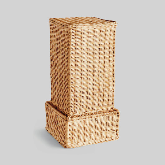 Natural rattan short pedestal - stylish home accent (Image1).