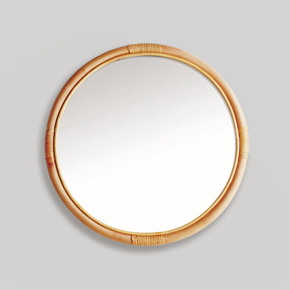 Natural rattan small mirror 20.5 inch - stylish home accent (Image1).
