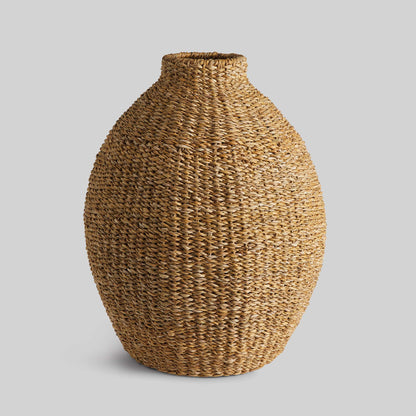 Natural seagrass teardrop vase 20 inch - stylish home accent (Image1).