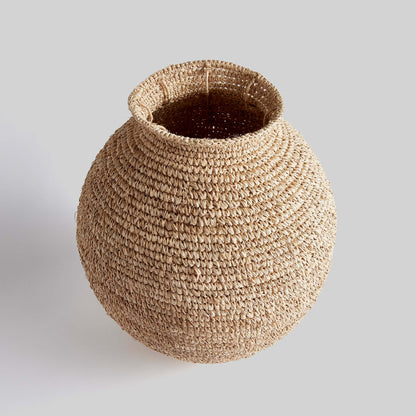 Natural woven corn husk large vase 18.75 inch - stylish home accent (Image2).