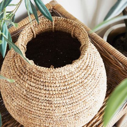 Natural woven corn husk large vase 18.75 inch - stylish home accent (Image5).