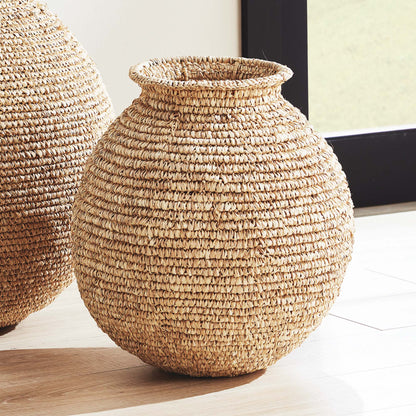 Natural woven corn husk small vase - stylish home accent (Image6).