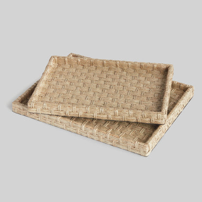 Natural woven nesting trays small (set of 2) - stylish home accent (Image1).