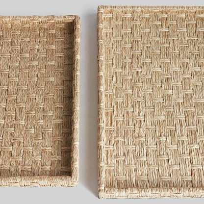 Natural woven nesting trays small (set of 2) - stylish home accent (Image2).