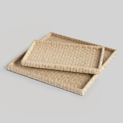 Natural woven rivergrass large nesting trays (set of 2) - stylish home accent (Image1).