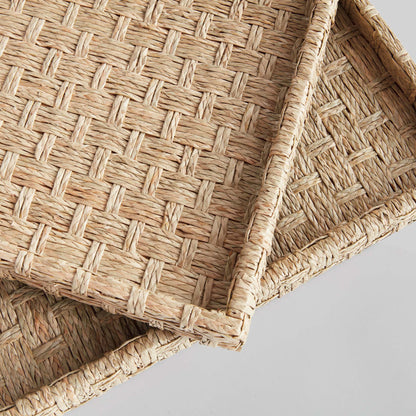 Natural woven rivergrass large nesting trays (set of 2) - stylish home accent (Image3).