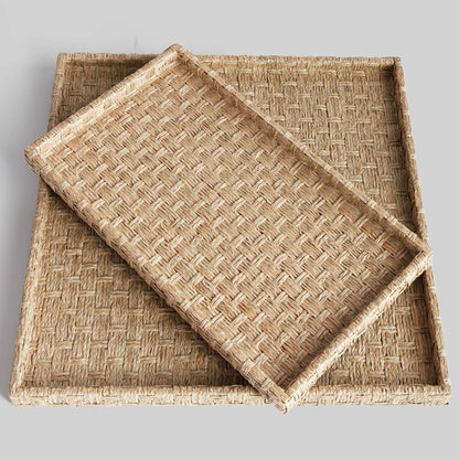 Natural woven rivergrass large nesting trays (set of 2) - stylish home accent (Image4).