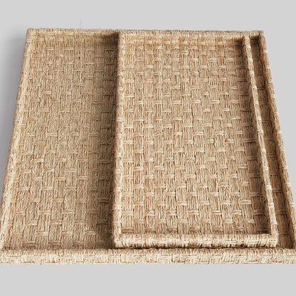 Natural woven rivergrass large nesting trays (set of 2) - stylish home accent (Image5).
