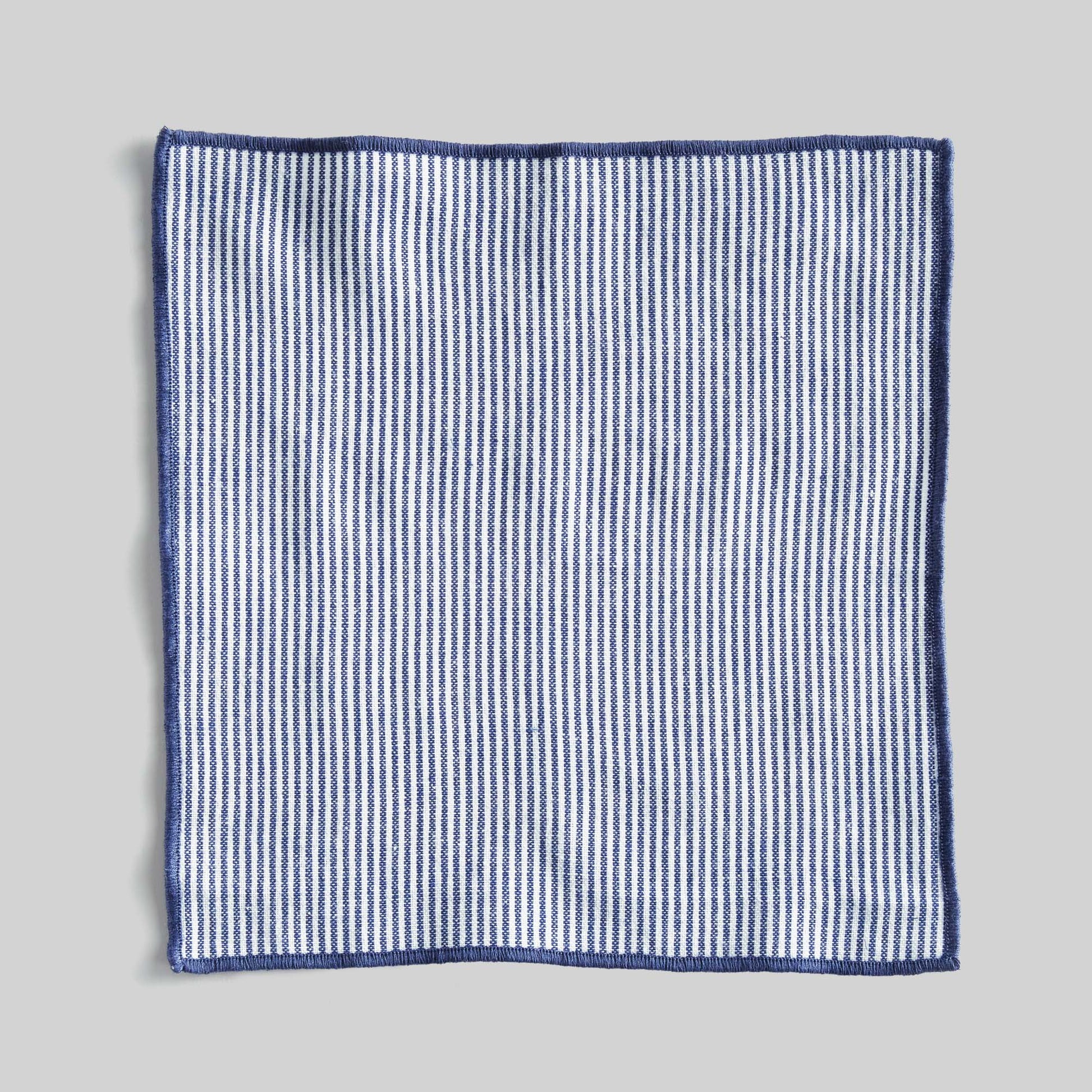 Navy blue and white pinstripe cotton cocktail napkins (set of 4) - stylish home accent (Image2).