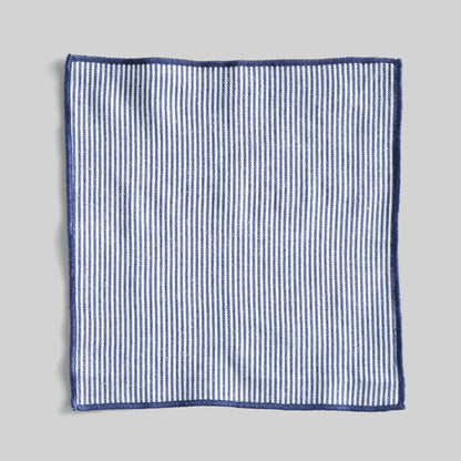 Navy blue and white pinstripe cotton cocktail napkins (set of 4) - stylish home accent (Image2).