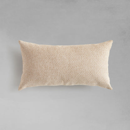 Oatmeal jacquard woven lumbar pillow for home decor and accessories.