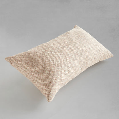 Oatmeal jacquard woven lumbar pillow for home decor and accessories.