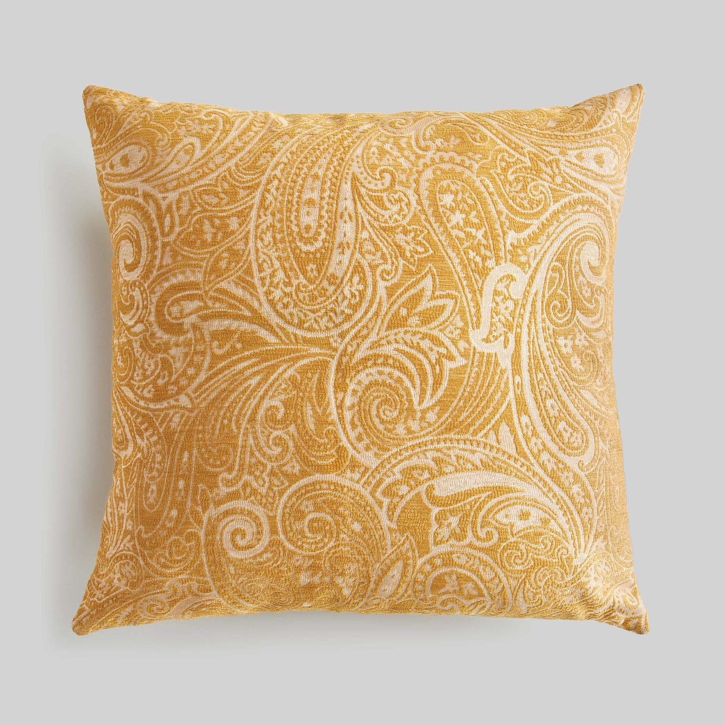 Ochre paisley square indoor-outdoor pillow 24 inch - stylish home accent (Image1).