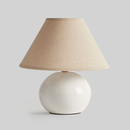 Off-white crackle glaze mini lamp - stylish home accent (Image1).