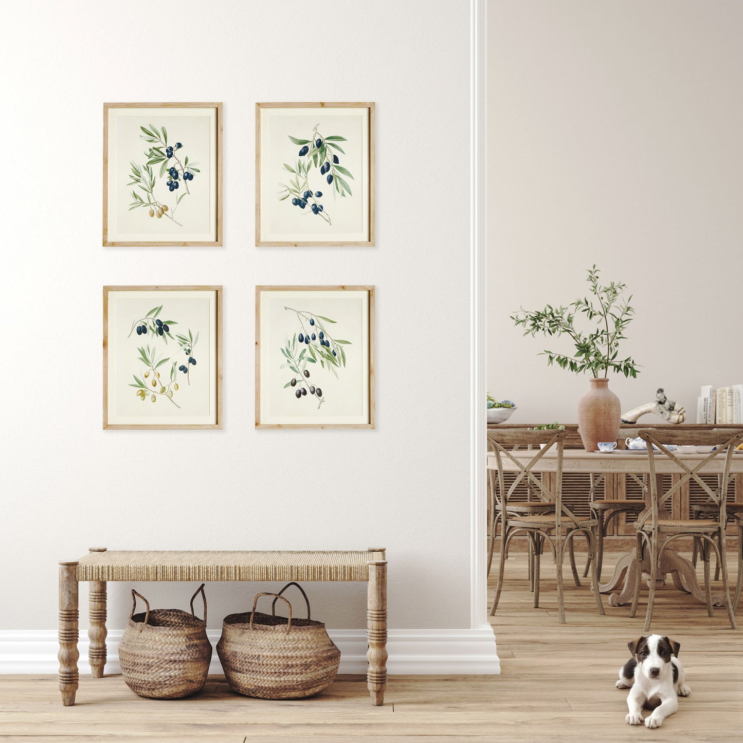Olive branch gallery wall (set of 4) - stylish home accent (Image3).