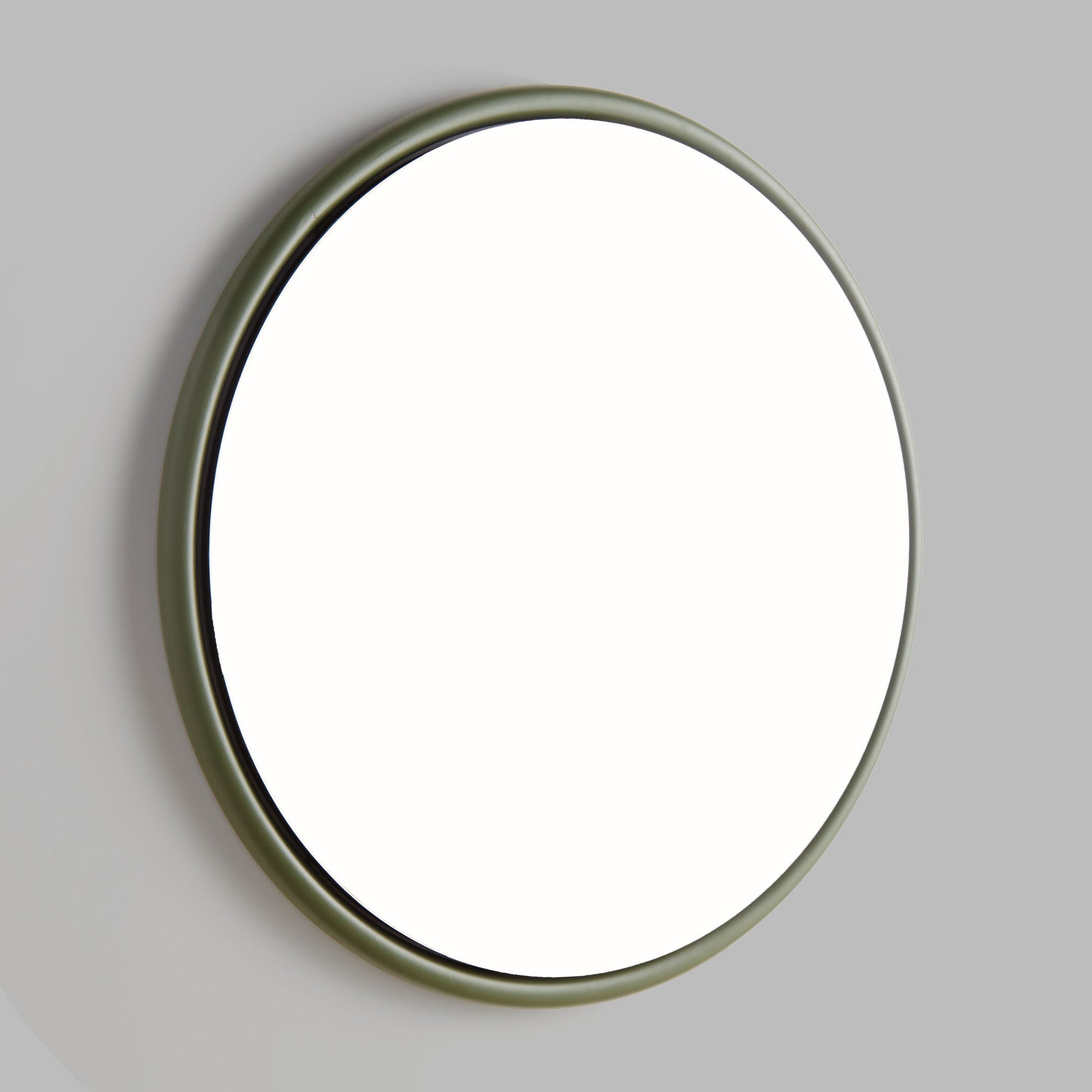 Olive green round beveled mirror 25 inch - stylish home accent (Image1).