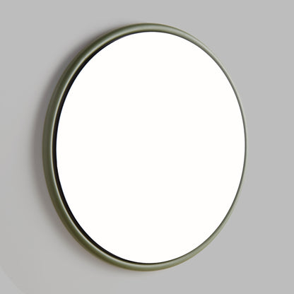 Olive green round beveled mirror 25 inch - stylish home accent (Image1).