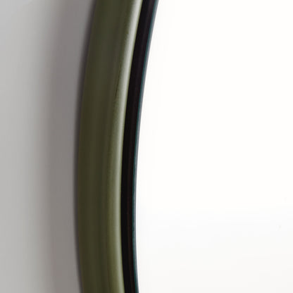 Olive green round beveled mirror 33.5 inch - stylish home accent (Image2).