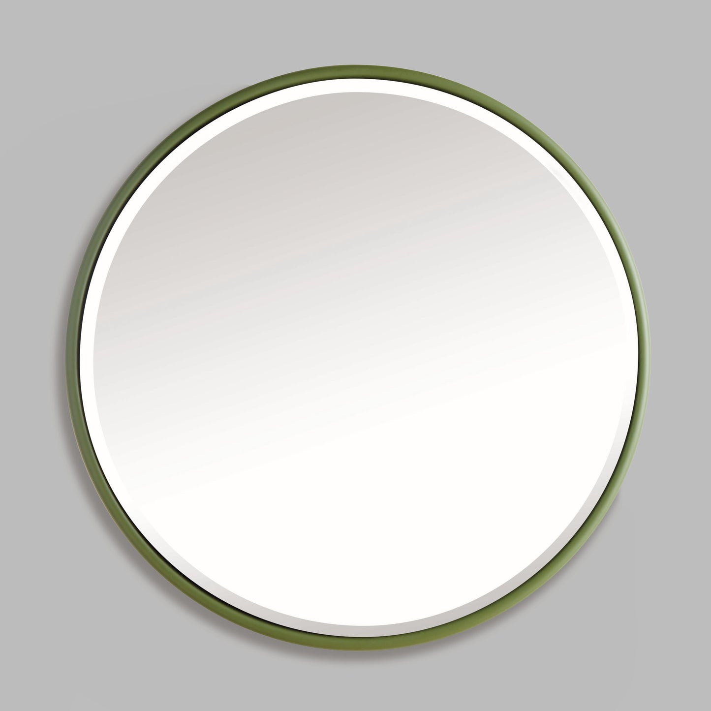 Olive green round beveled mirror 33.5 inch - stylish home accent (Image3).