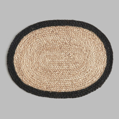 Oval jute placemats with black border (set of 8) - stylish home accent (Image3).