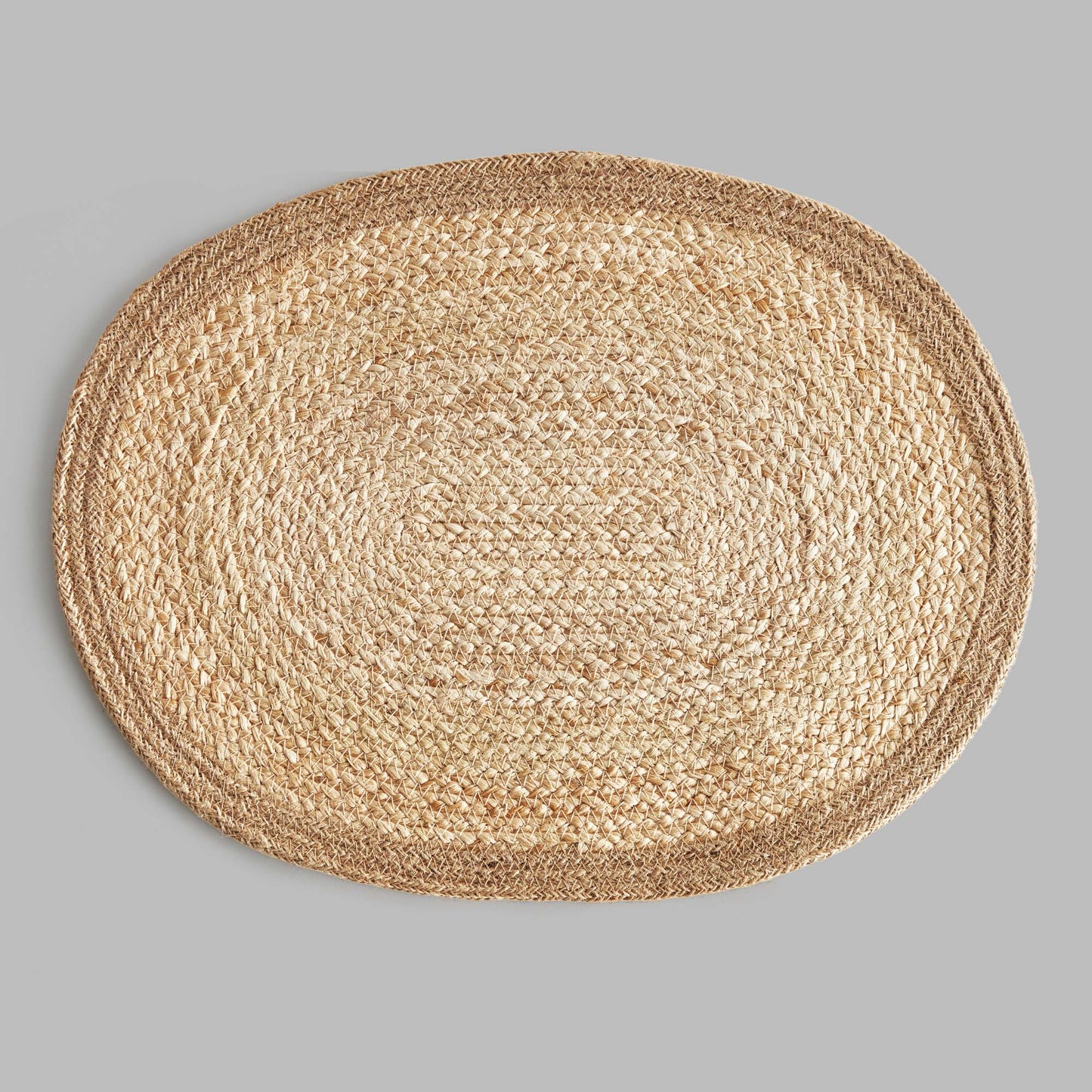 Oval jute placemats with taupe border (set of 8) - stylish home accent (Image3).