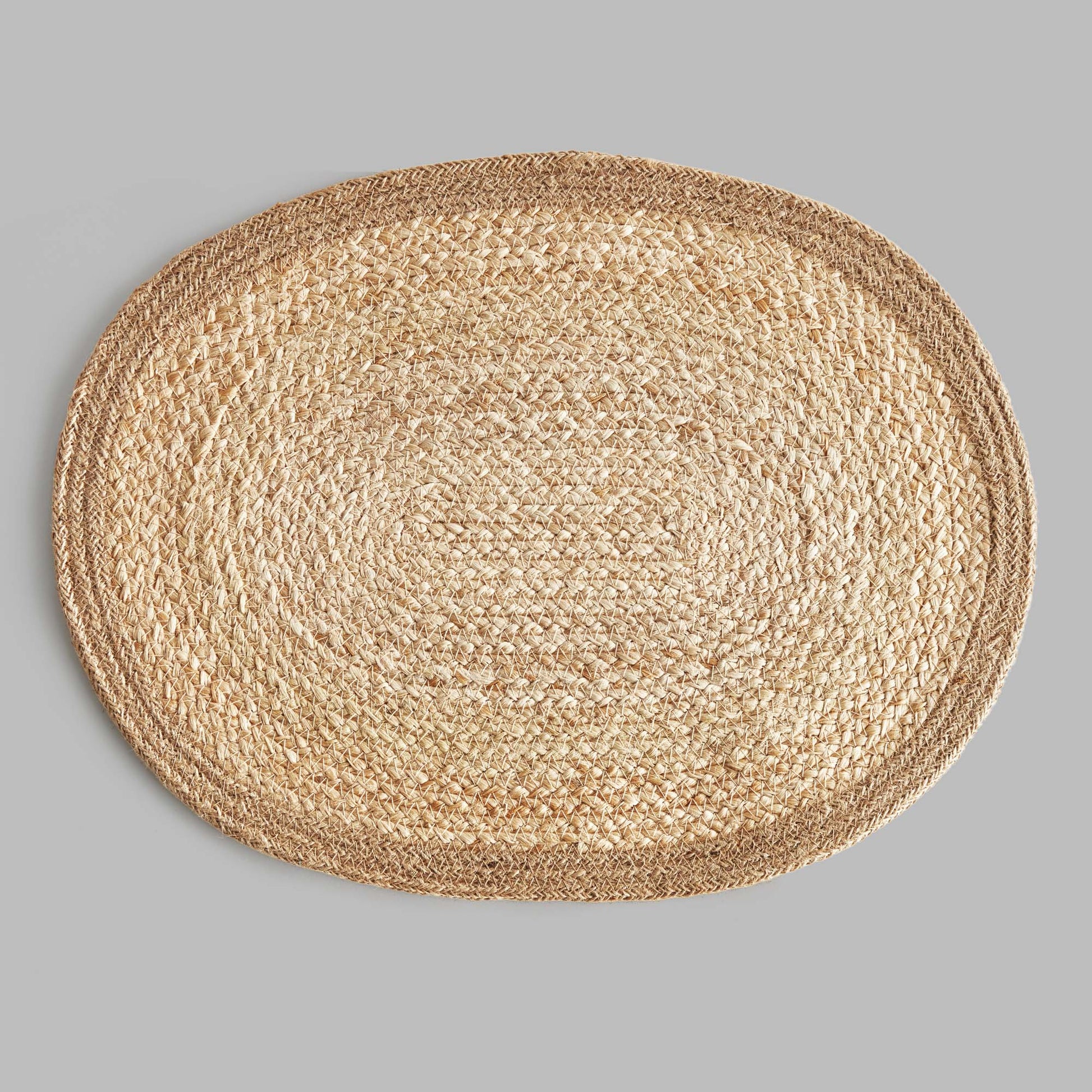 Oval jute placemats with taupe border (set of 8) - stylish home accent (Image3).