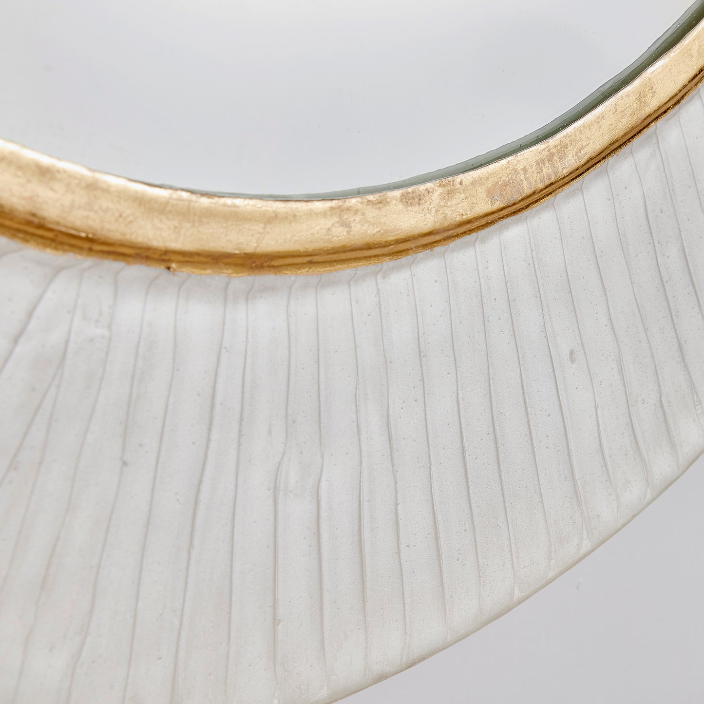 pearlescent white and gold round mirror 42 inch