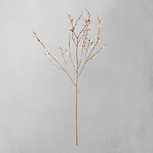 Pink faux quince blossom branches (set of 2) - stylish home accent (Image1).