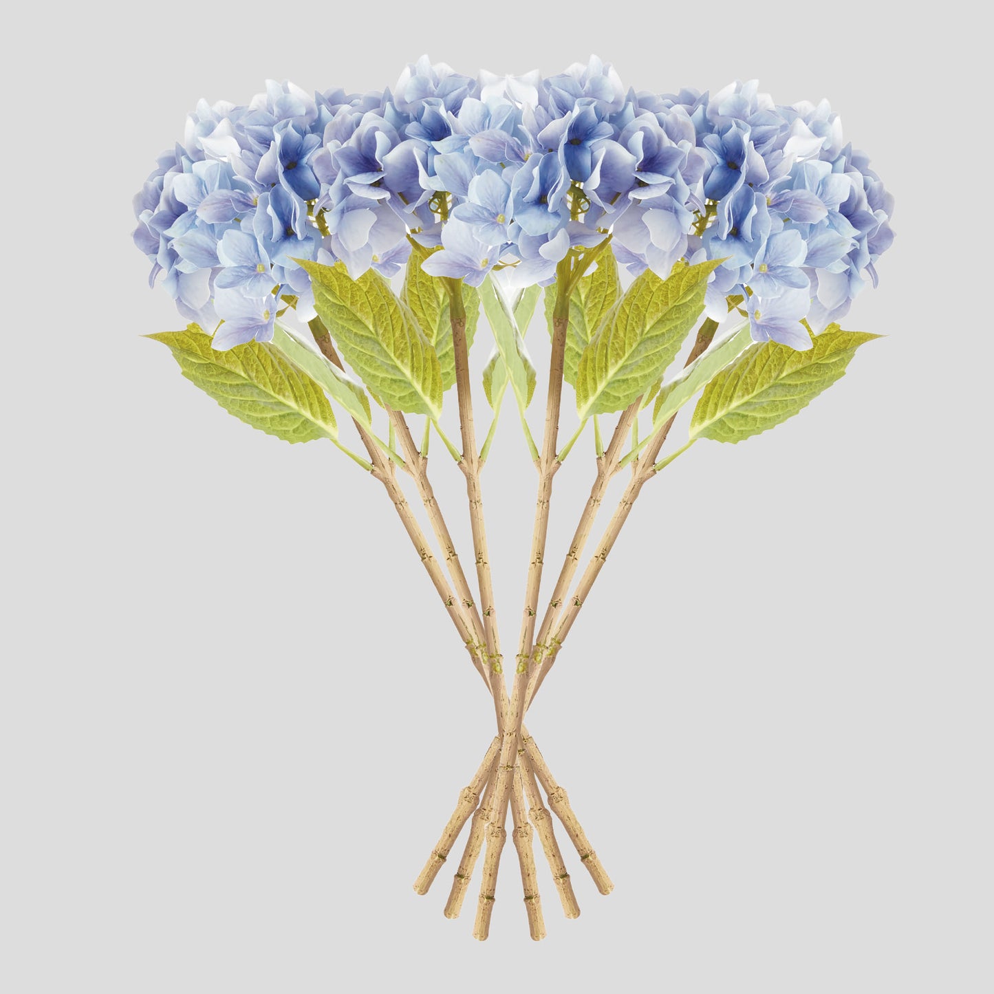 Purple faux hydrangea stems (set of 6) - stylish home accent (Image2).
