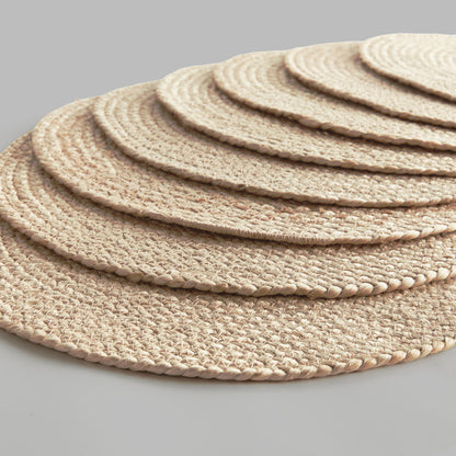 Round jute placemats (set of 8) - stylish home accent (Image2).
